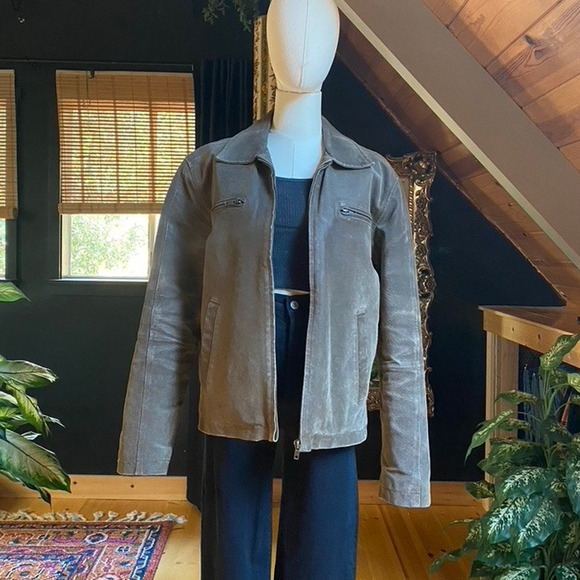 Oiled Leather Jacket Vintage - Picture 1 of 10